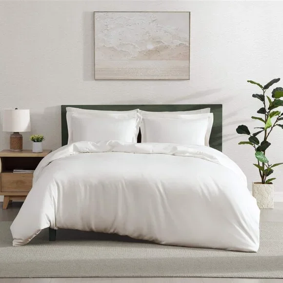 Sunday Citizen Natural Premium Bamboo Duvet Cover White - Picture 2 of 4